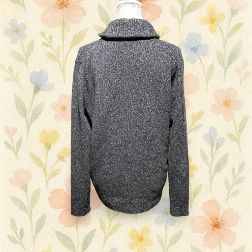 Banana Republic Lambswool Cowl Neck Sweater Gray Medium Cozy Knit - Picture 4 of 5
